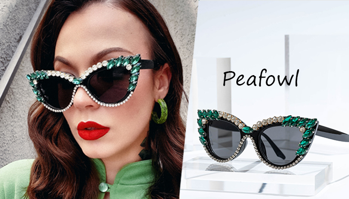 Cat Eye Sunglasses with Rhinestones 